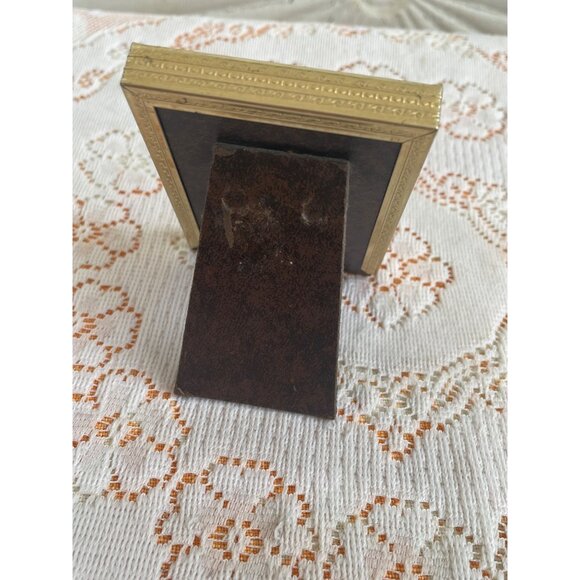 Vintage 1960s Brass Frame With Pressed Four-Leaf Clover Art - Picture 6 of 12